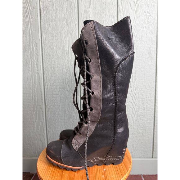 Rare Sorel Cate the Great Wedge Boots, Leather, Size 7 - Picture 4 of 8